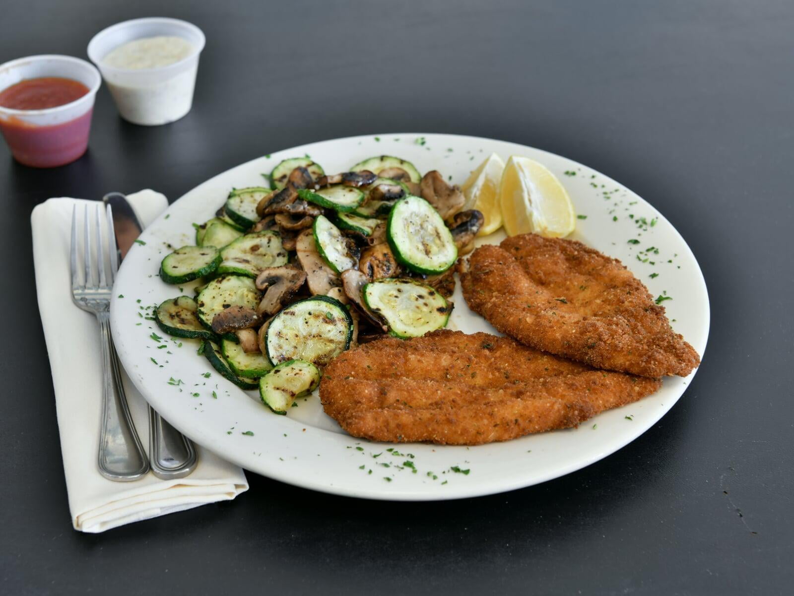 Fried Whiting w/ Grilled Vegetables